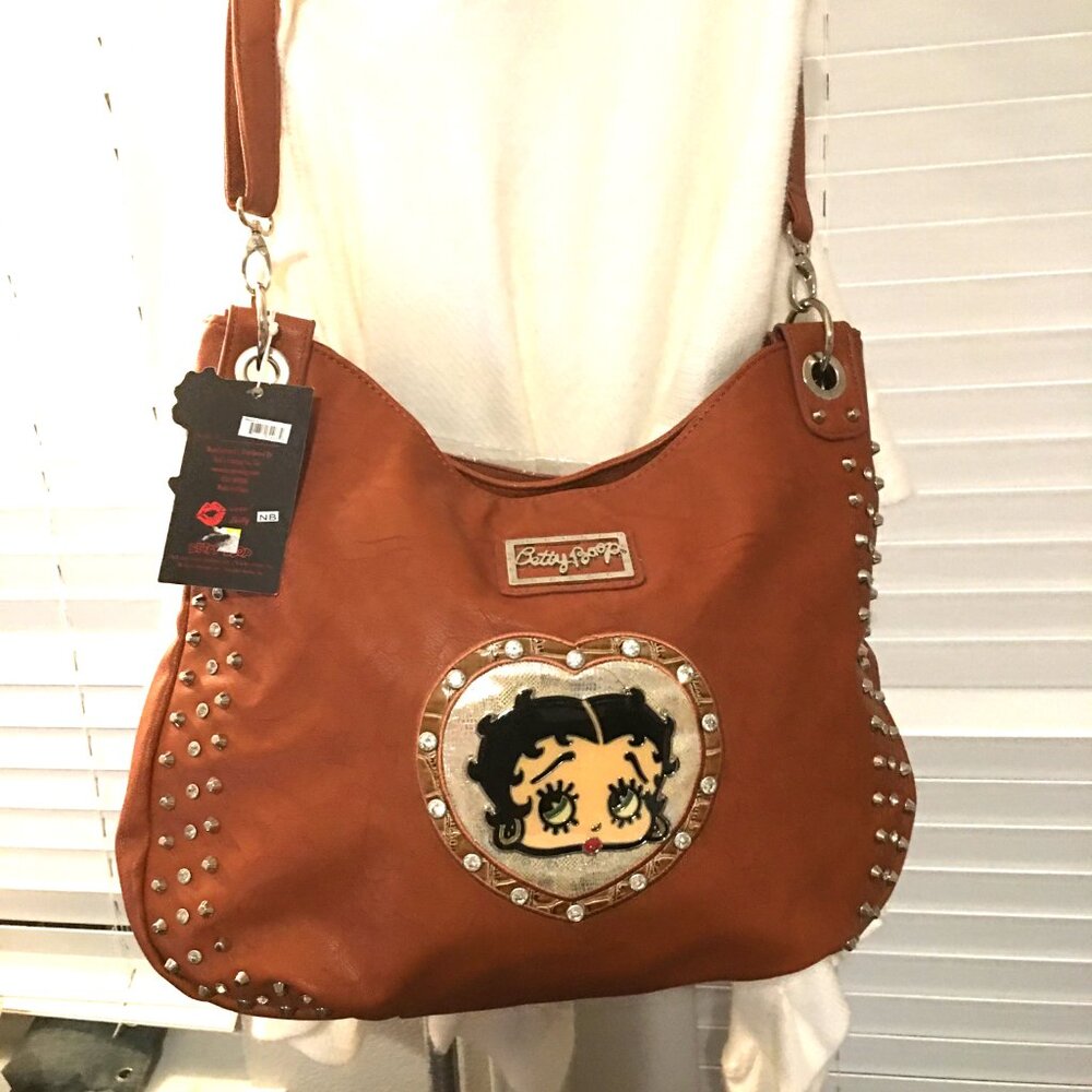 Betty Boop Faux Leather Brown Purse 17x12 - LAST ONE